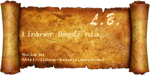 Linkner Begónia névjegykártya